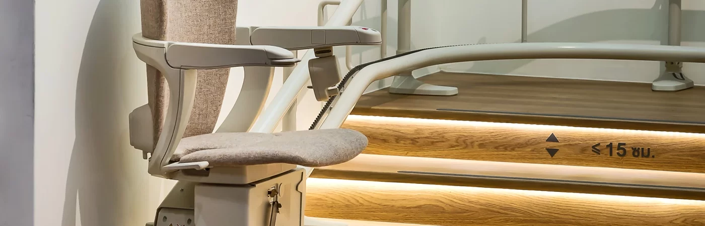 Stairlift at top of stairs